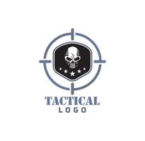 Urban tactical survival skull logo design vector