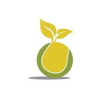 Nature tennis ball logo design vector