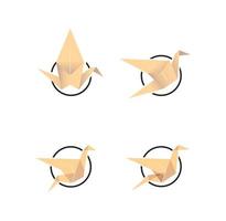 Bird paper crane illustration design vector