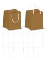 paper bag packaging die-cut and 3d bag mockup