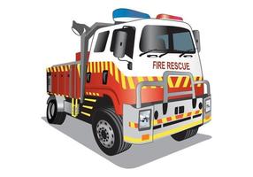 diseño de dibujos animados de camión de rescate de incendios vector
