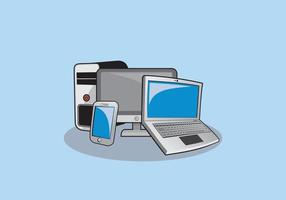 Computer and phone  design vector