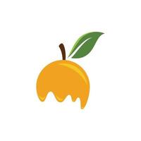 icono de ilustración de diseño de vector de logotipo de fruta naranja