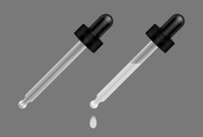 real liquid glass eye dropper vector