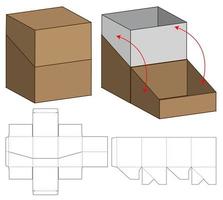 diseño de plantilla troquelada de embalaje de caja. Maqueta 3d vector