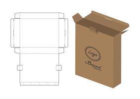 diseño de plantilla troquelada de embalaje de caja. Maqueta 3d vector