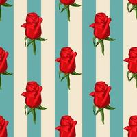 Seamless floral pattern with red roses vector