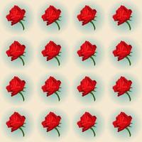 Seamless pattern of red roses vector