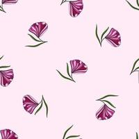 Seamless repeat pattern with flowers and leaves vector