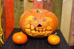 Halloween pumpkin head jack lantern photo
