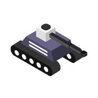 Isometric Tank On Background vector