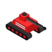 Isometric Tank On Background vector