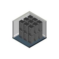 Isometric Server Room vector