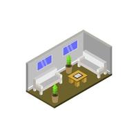 Isometric Lounge Room vector