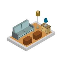 Isometric Lounge Room vector