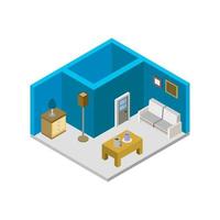 Isometric Lounge Room vector