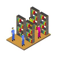 Isometric Library Room vector