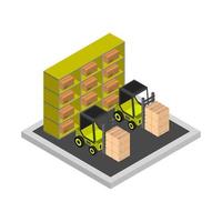 Isometric Warehouse Room vector