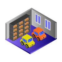 Isometric Garage On Background vector