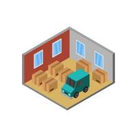 Isometric Garage On Background vector