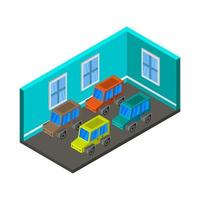 Isometric Garage On Background vector