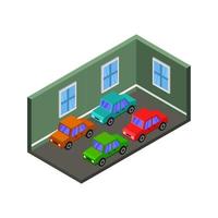 Isometric Garage On Background vector