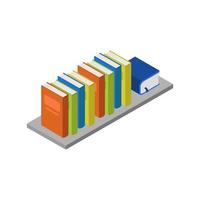 Isometric Book Shelf vector