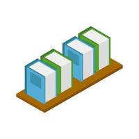 Isometric Book Shelf vector