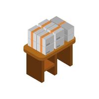 Boxes On Isometric Table vector