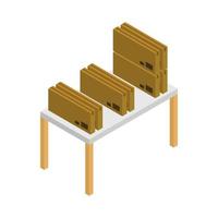 Boxes On Isometric Table vector