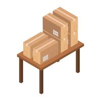 Boxes On Isometric Table vector