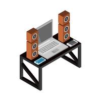 Isometric Music Table vector