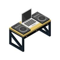 Isometric Music Table vector