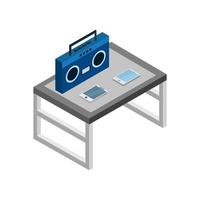 Isometric Music Table vector