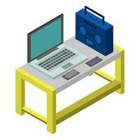 Isometric Music Table vector