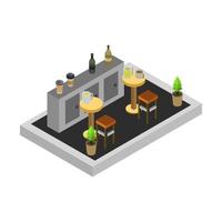 isometric bar room on background vector