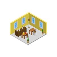 isometric bar room on background vector