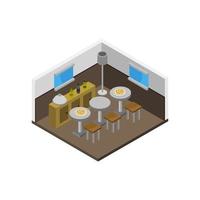 isometric restaurant room on background vector