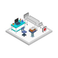 Isometric Hospital Room vector