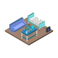 Isometric Hospital Room vector