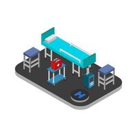 Isometric Hospital Room vector