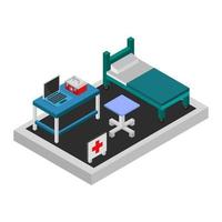 Isometric Hospital Room vector