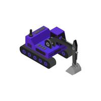 Isometric Excavator On Background vector