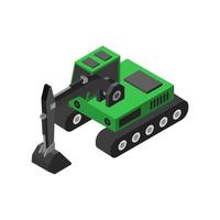 Isometric Excavator On Background vector