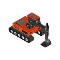 Isometric Excavator On Background vector