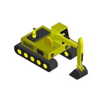 Isometric Excavator On Background vector