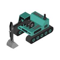 Isometric Excavator On Background vector