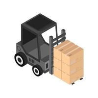 Isometric Forklift On Background vector