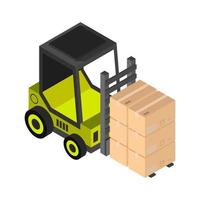 Isometric Forklift On Background vector