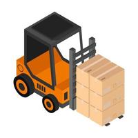 Isometric Forklift On Background vector